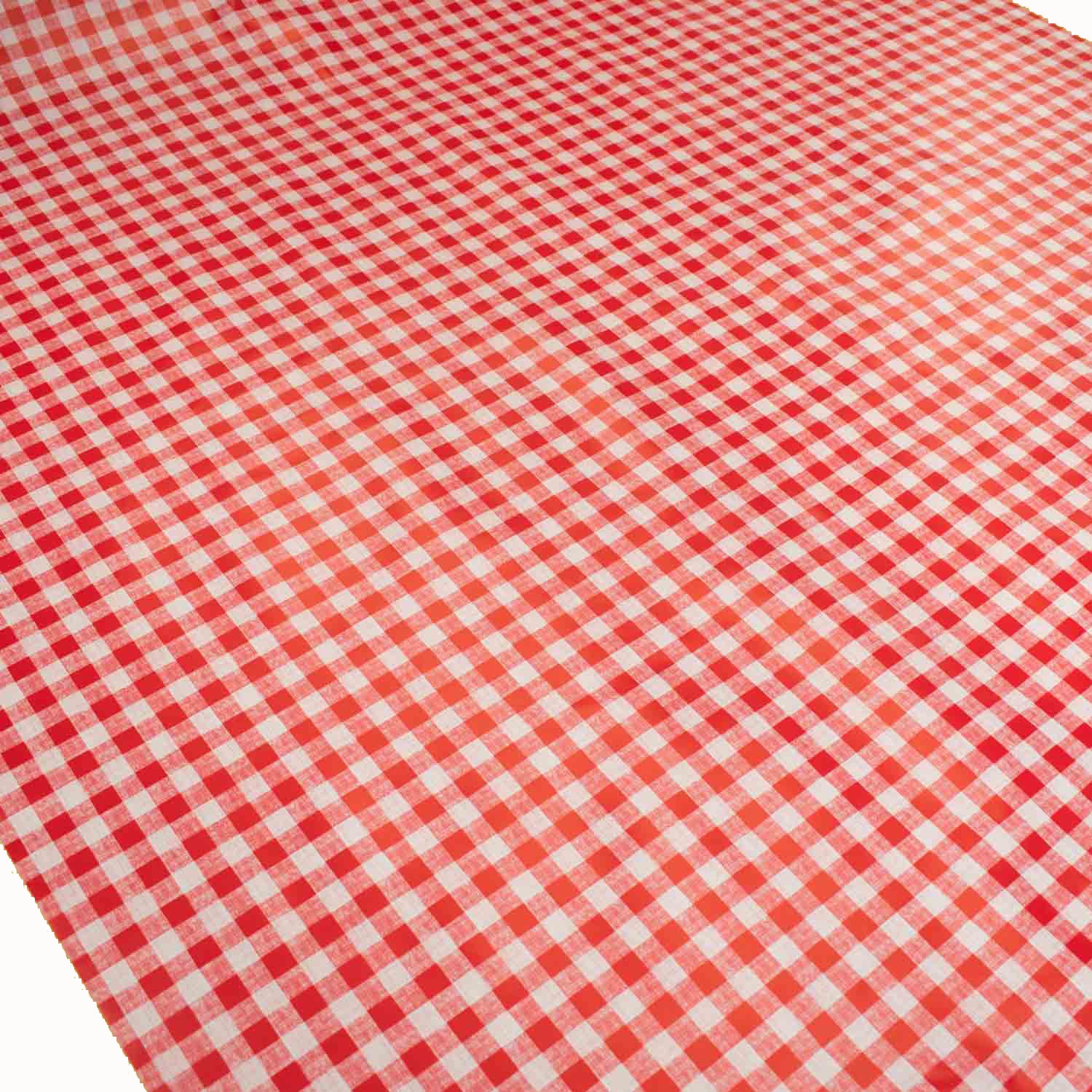 Red & White Gingham Checks Plastic Tablecloth Fabric