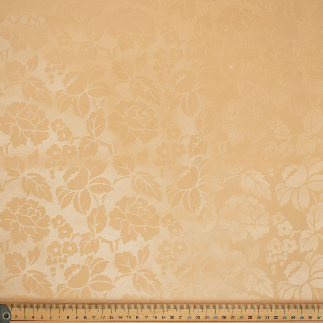 Caramel Flower Tone on Tone Plastic Tablecloth Fabric