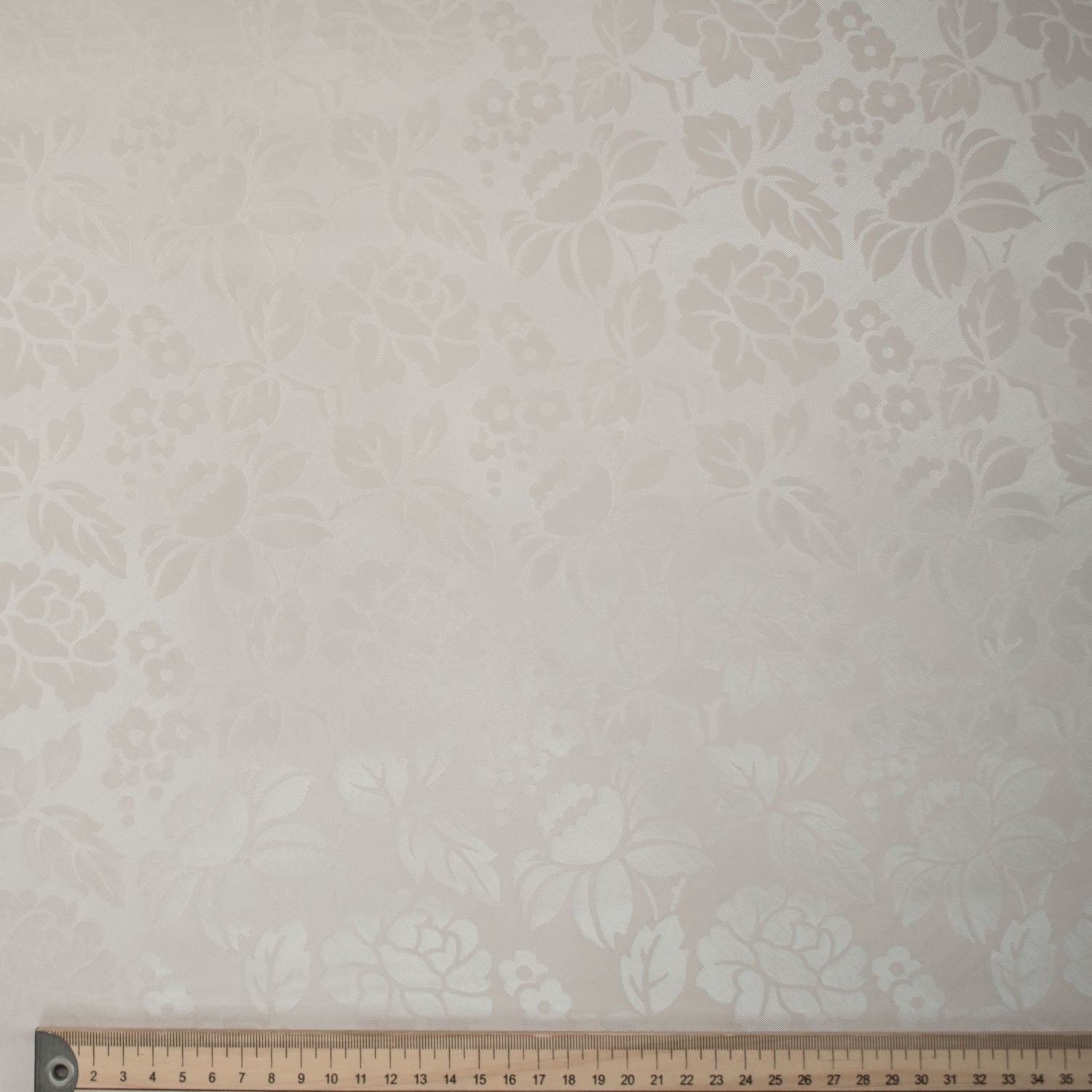 Grey Flower Tone on Tone Plastic Tablecloth Fabric