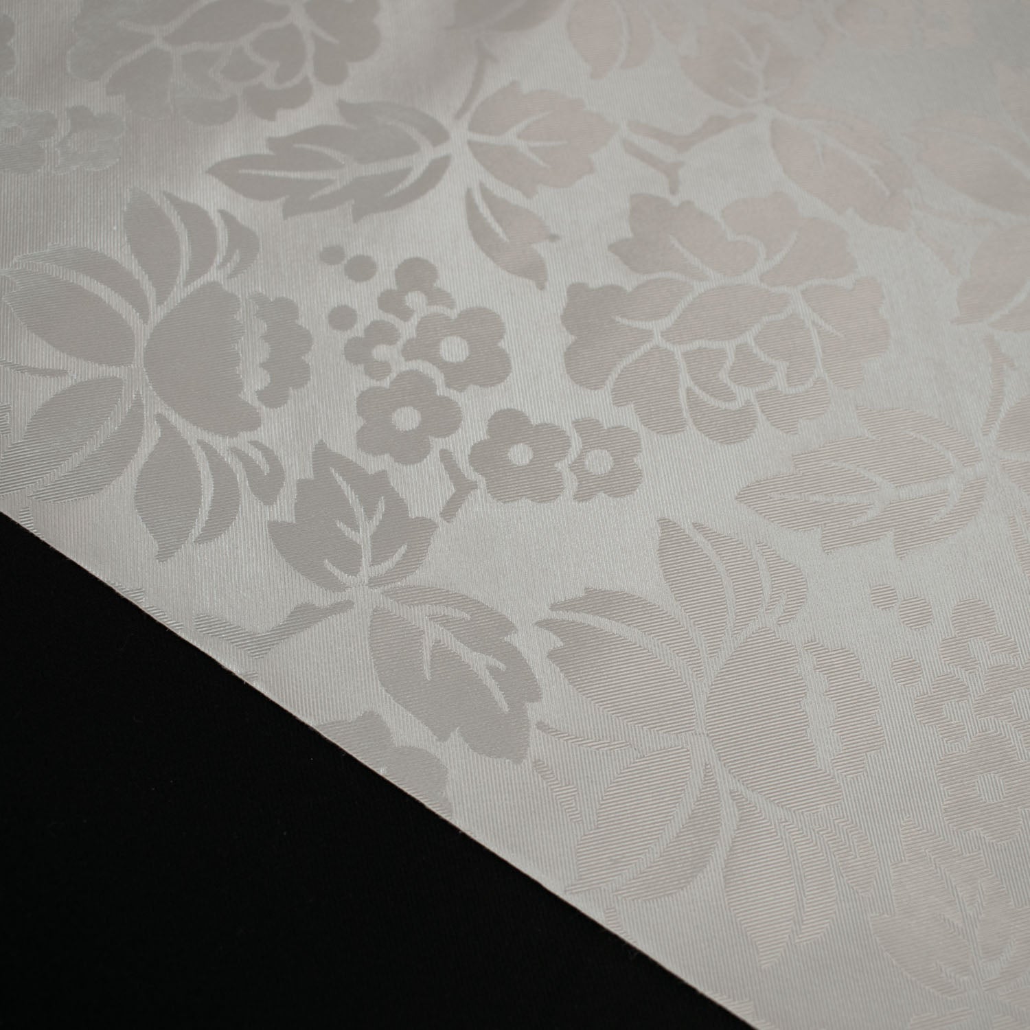 Grey Flower Tone on Tone Plastic Tablecloth Fabric