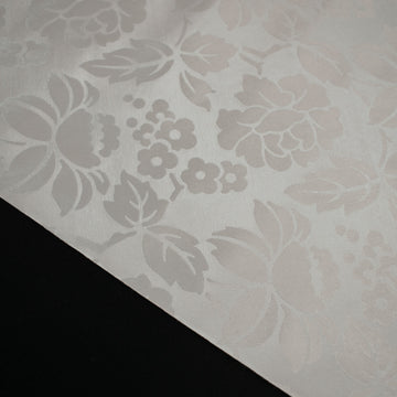 Grey Flower Tone on Tone Plastic Tablecloth Fabric