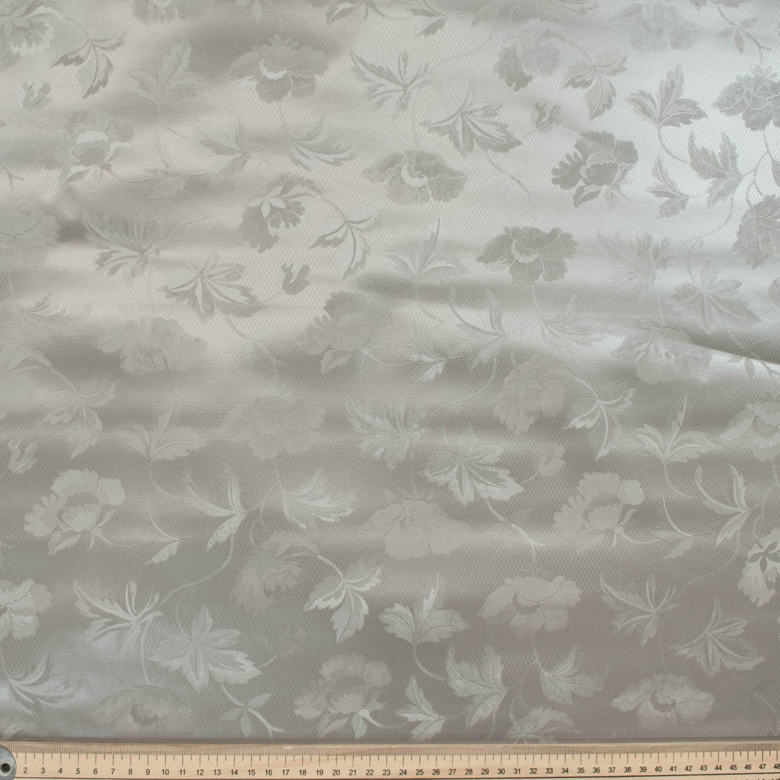 Grey Vines Tone on Tone Plastic Tablecloth Fabric