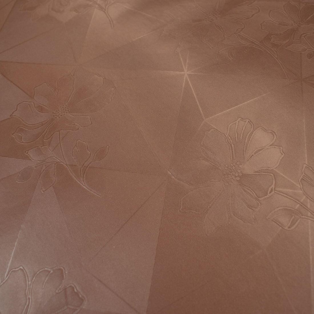Brown Diamond & Flower Plastic Tablecloth Fabric