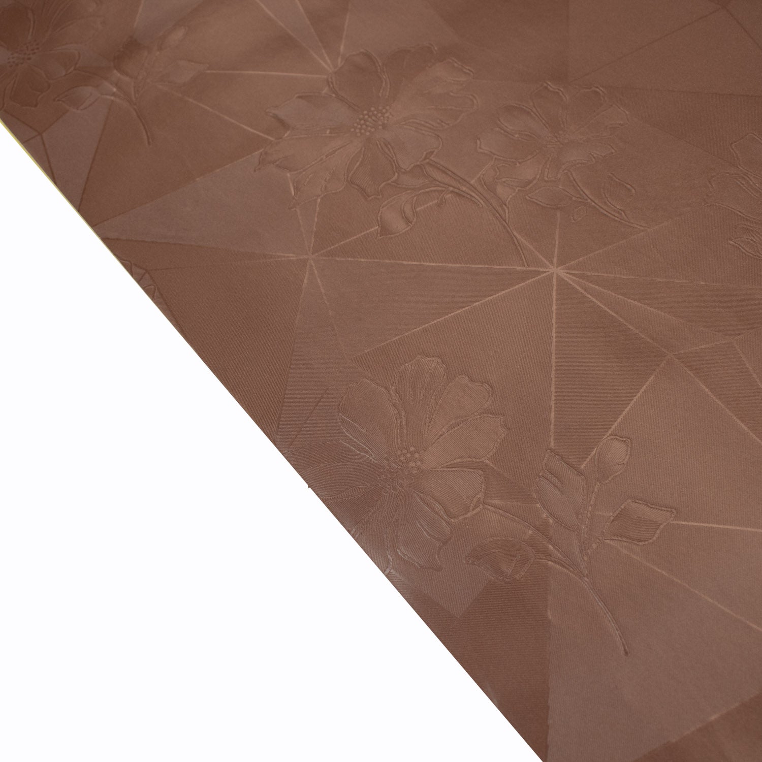 Brown Diamond & Flower Plastic Tablecloth Fabric