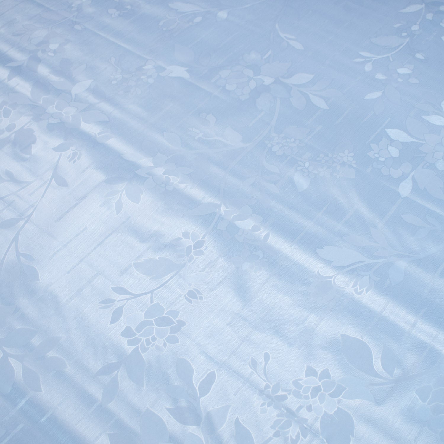 Blue Floral Vines Plastic Tablecloth Fabric