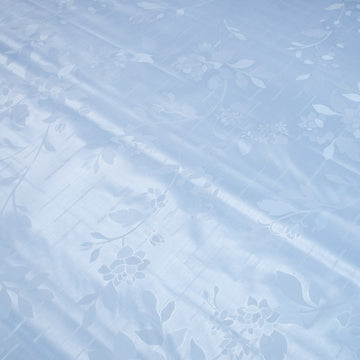 Blue Floral Vines Plastic Tablecloth Fabric