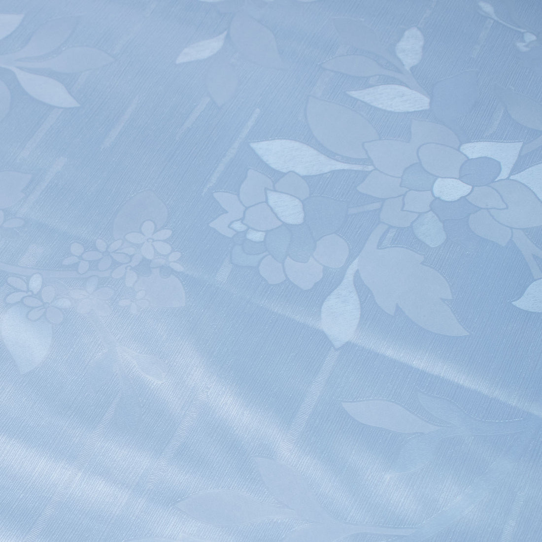 Blue Floral Vines Plastic Tablecloth Fabric