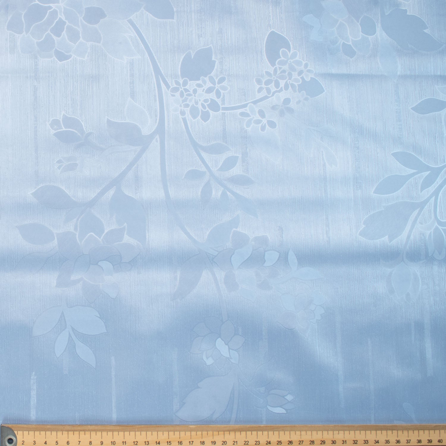 Blue Floral Vines Plastic Tablecloth Fabric