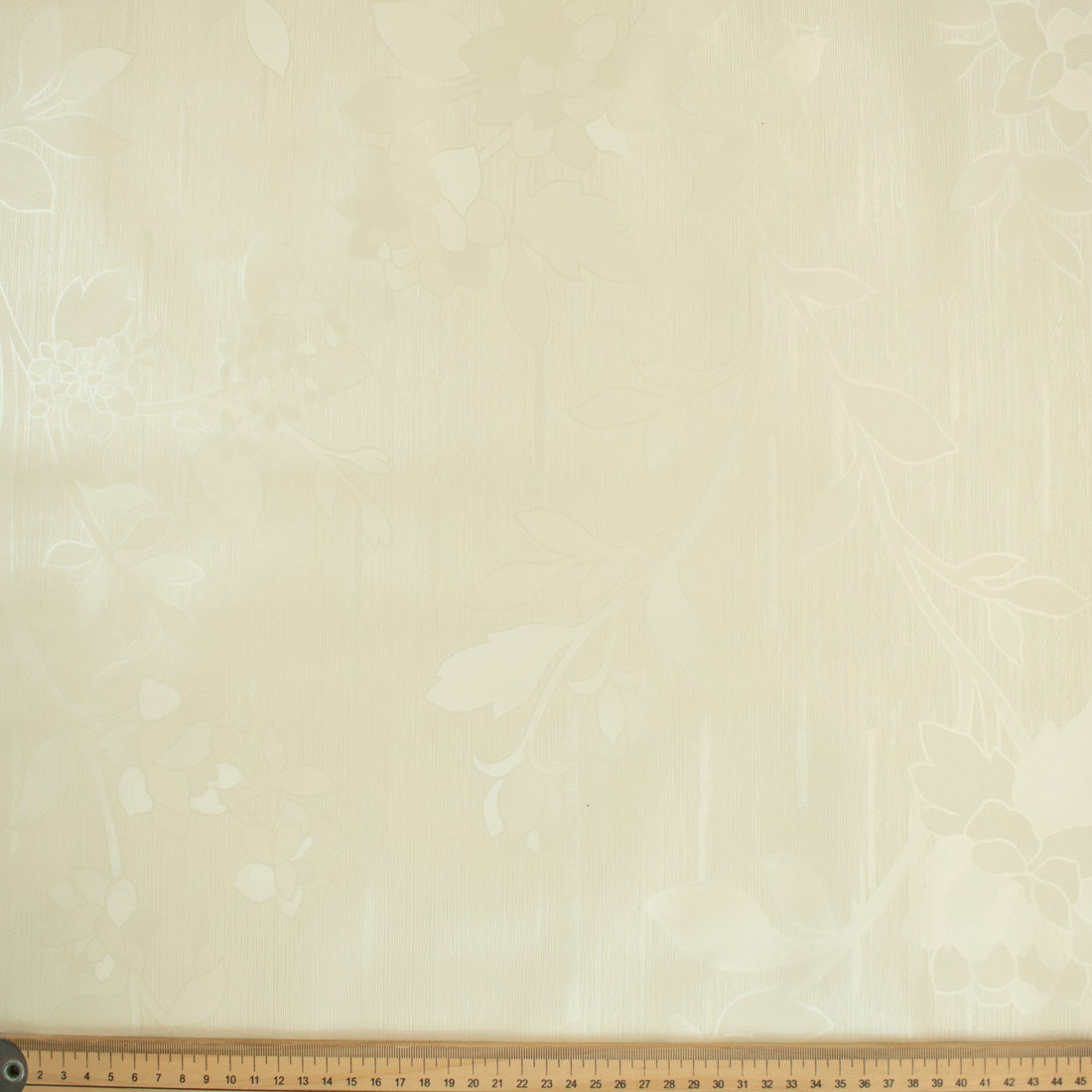Cream Floral Vines Plastic Tablecloth Fabric