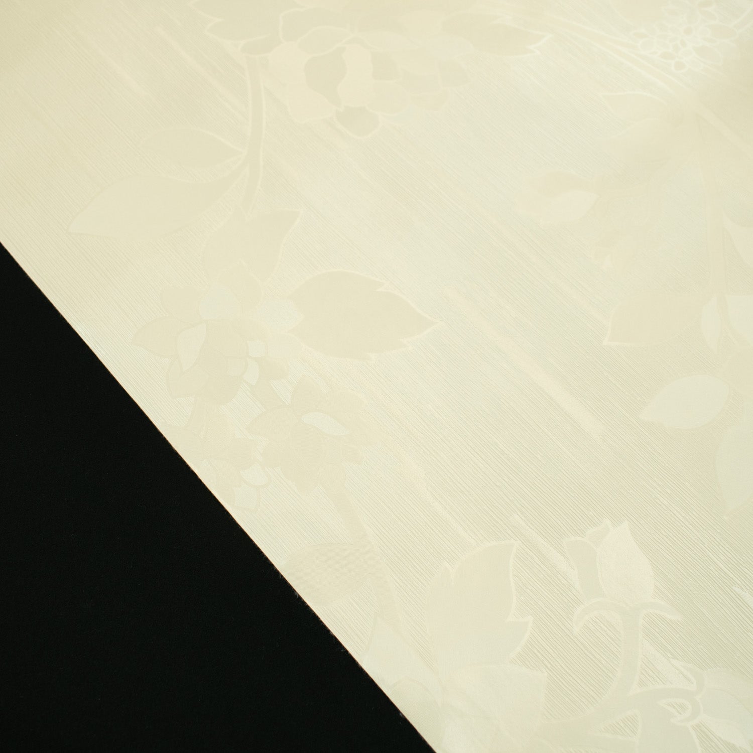 Cream Floral Vines Plastic Tablecloth Fabric