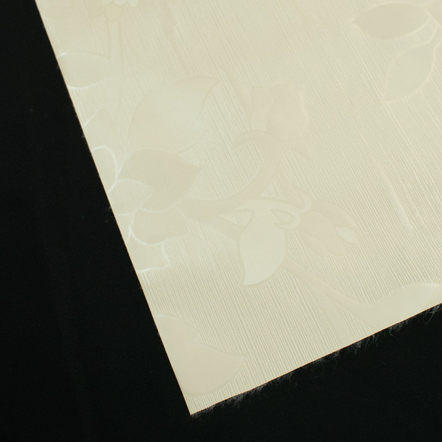 Cream Floral Vines Plastic Tablecloth Fabric