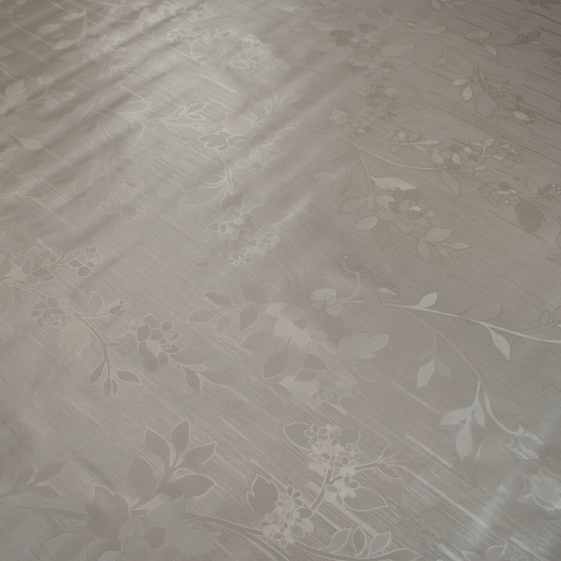 Grey Floral Vines Plastic Tablecloth Fabric