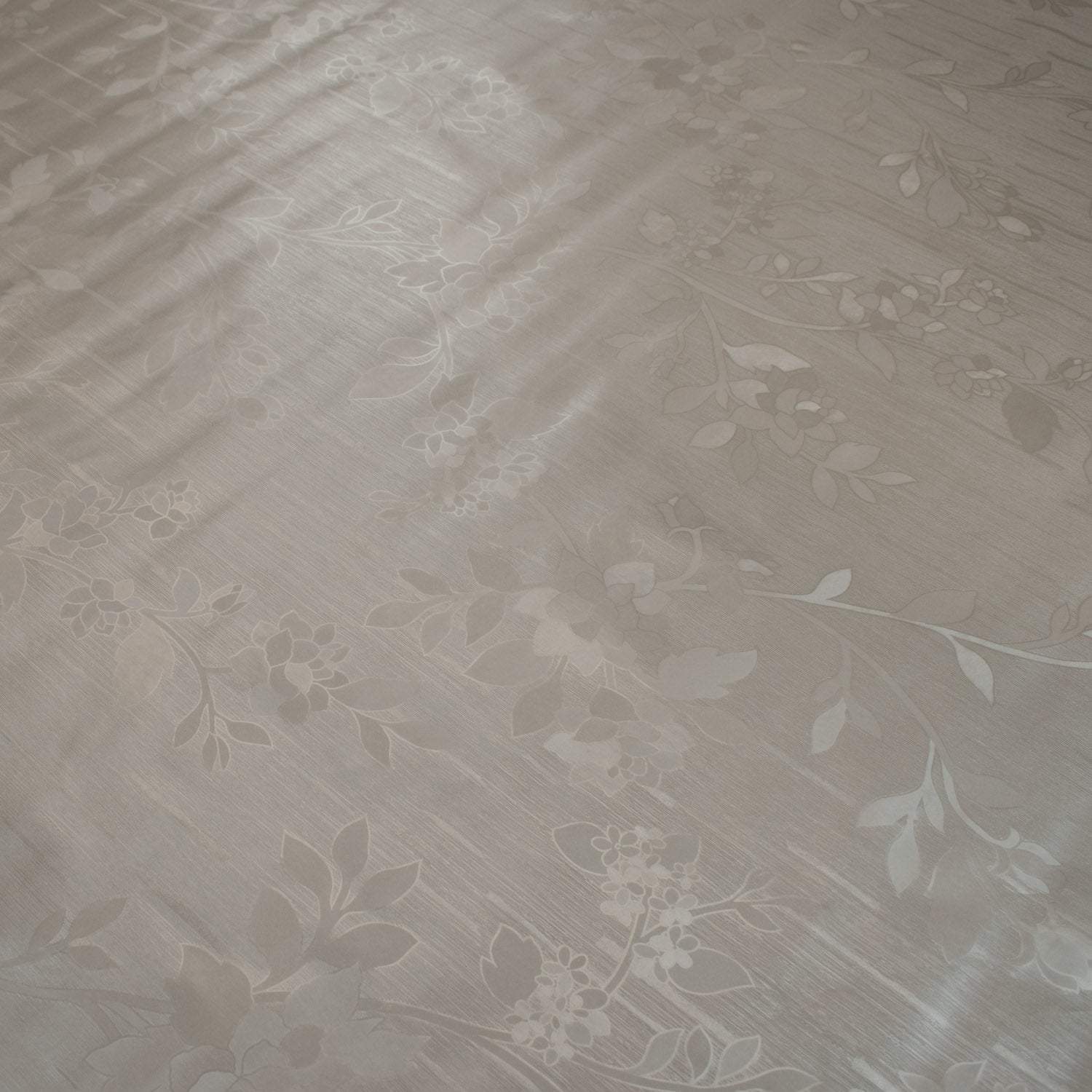 Grey Floral Vines Plastic Tablecloth Fabric