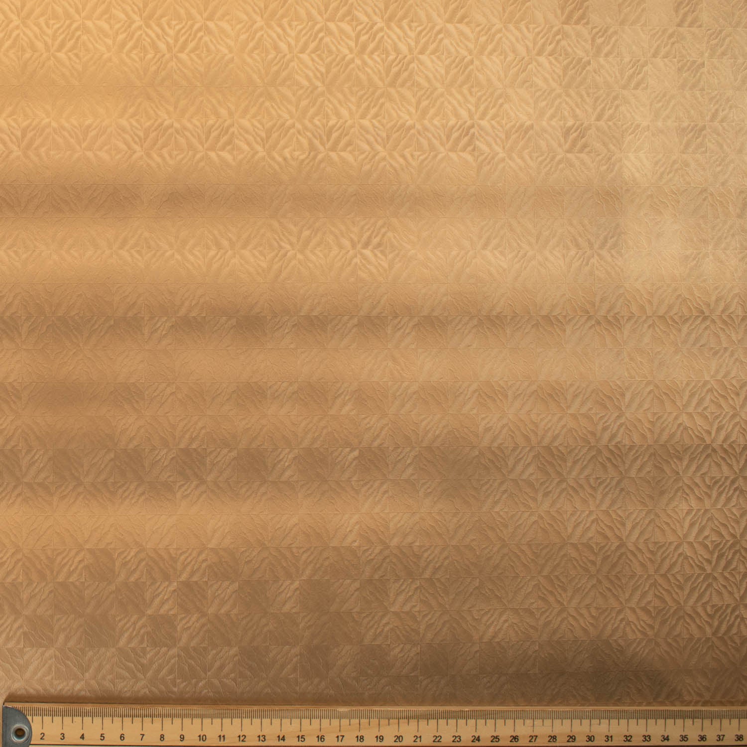 Gold Checks Plastic Tablecloth Fabric