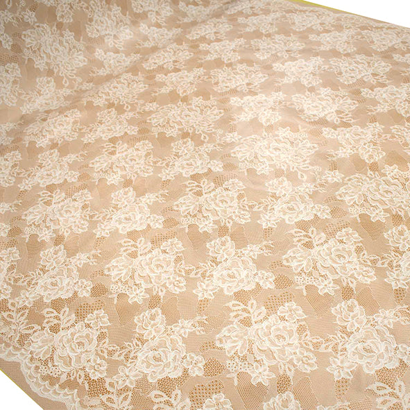 Beige Laces Plastic Tablecloth Fabric