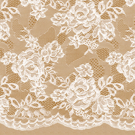 Beige Laces Plastic Tablecloth Fabric