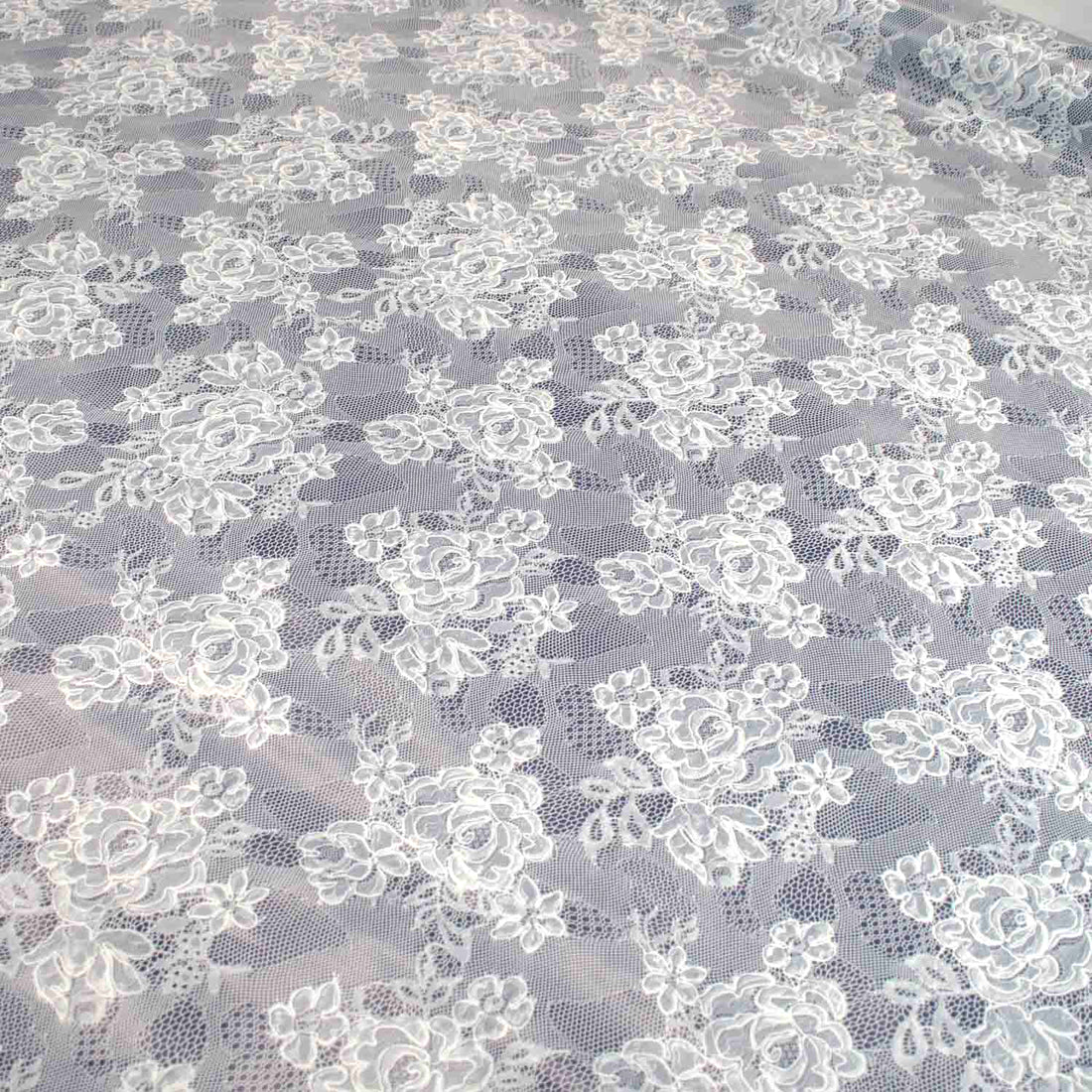 Navy Laces Plastic Tablecloth Fabric