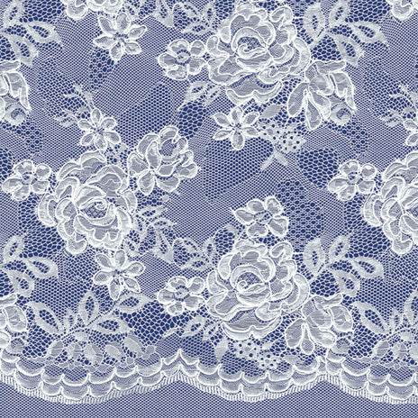 Navy Laces Plastic Tablecloth Fabric