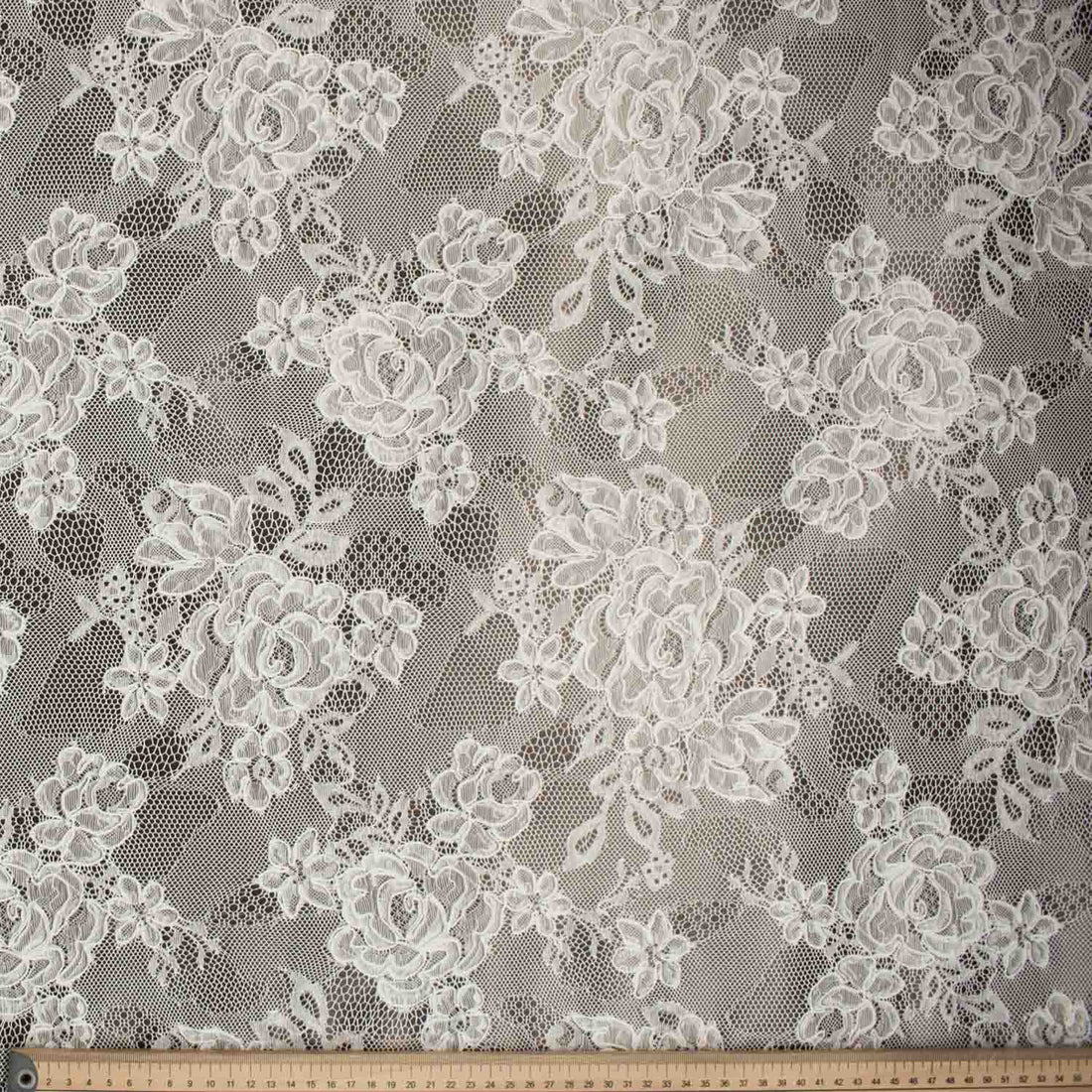 Grey Laces Plastic Tablecloth Fabric