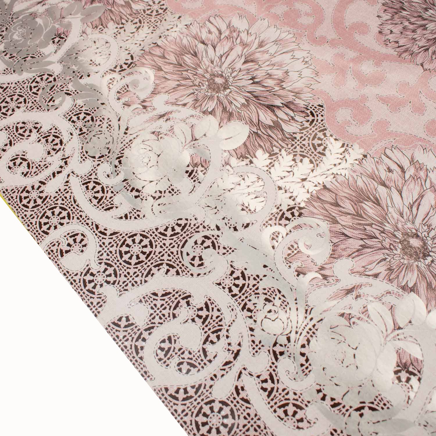 Baby Pink Flower Vines Plastic Tablecloth Fabric