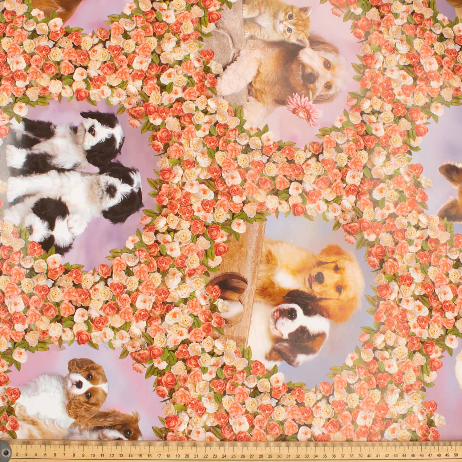Poppy & Flowers Plastic Tablecloth Fabric