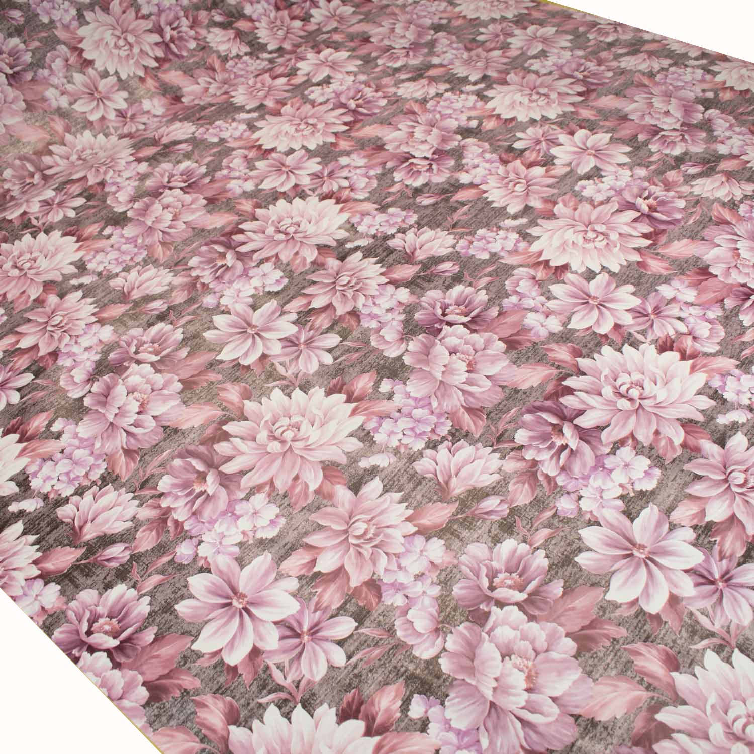 Purple Flower Bloom Plastic Tablecloth Fabric
