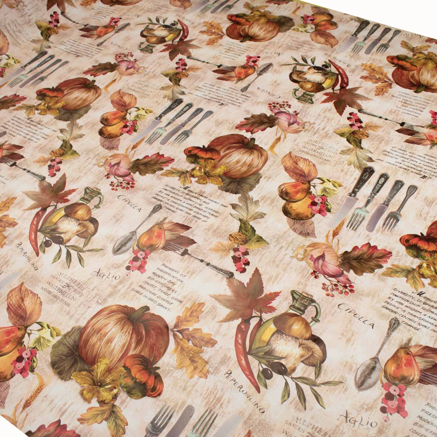 Tableware & Vegetable Plastic Tablecloth Fabric