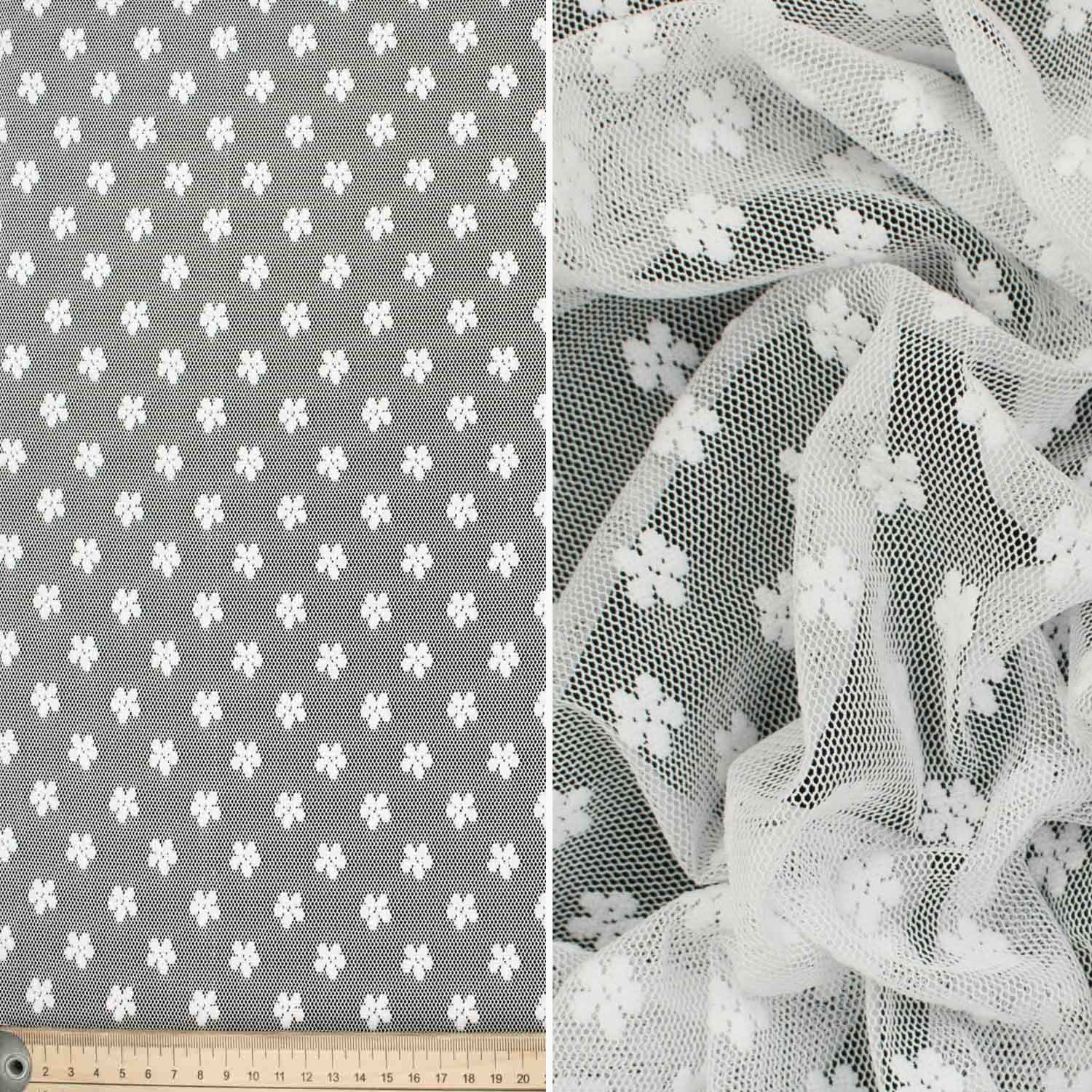 Flocked Floral Lace Mesh