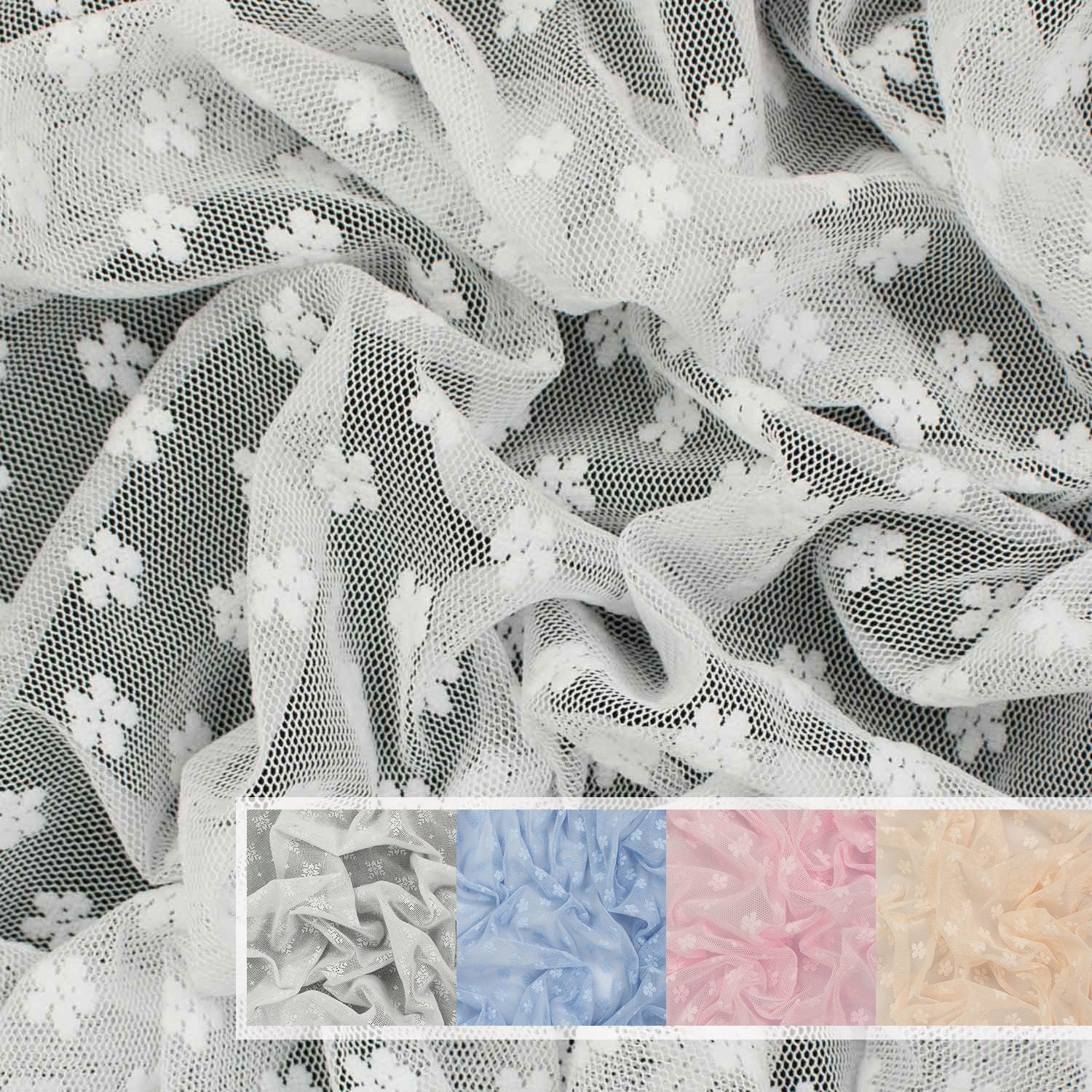 Flocked Floral Lace Mesh