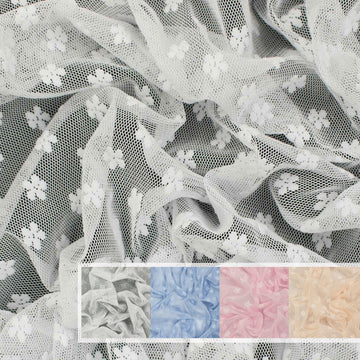 Flocked Floral Lace Mesh