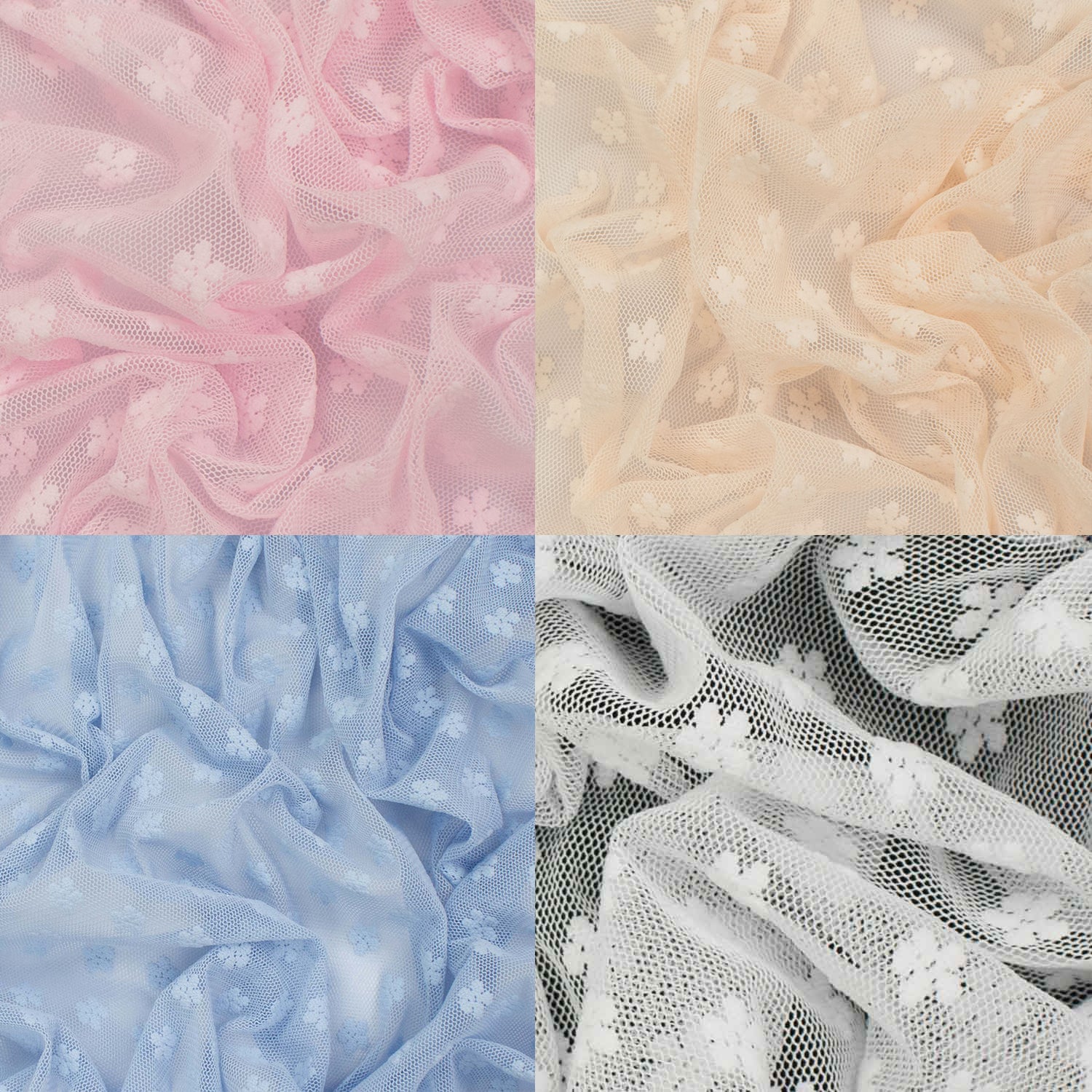 Flocked Floral Lace Mesh