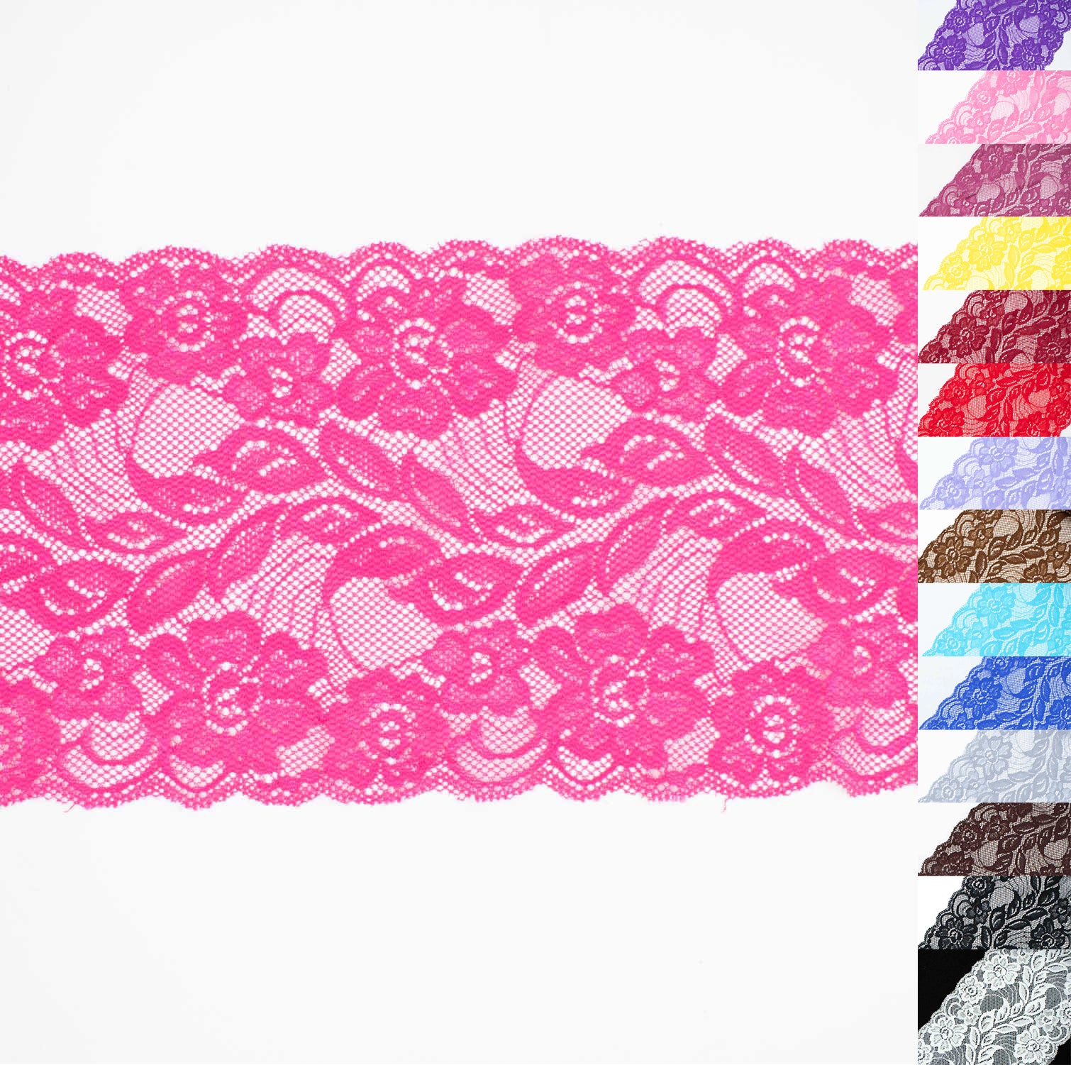 Floral Vines Stretch Lace Trim 15CM