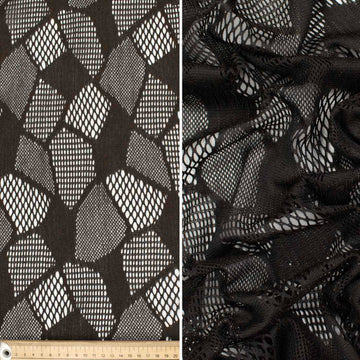 Air Flow Geometric Knit Reversible Tulle Mesh Brown & Black