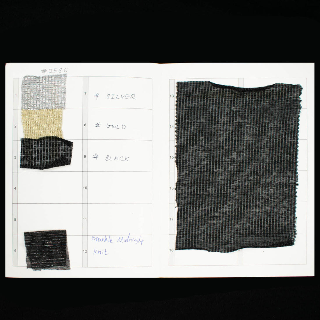 Glitter Foil Knit Sample Book