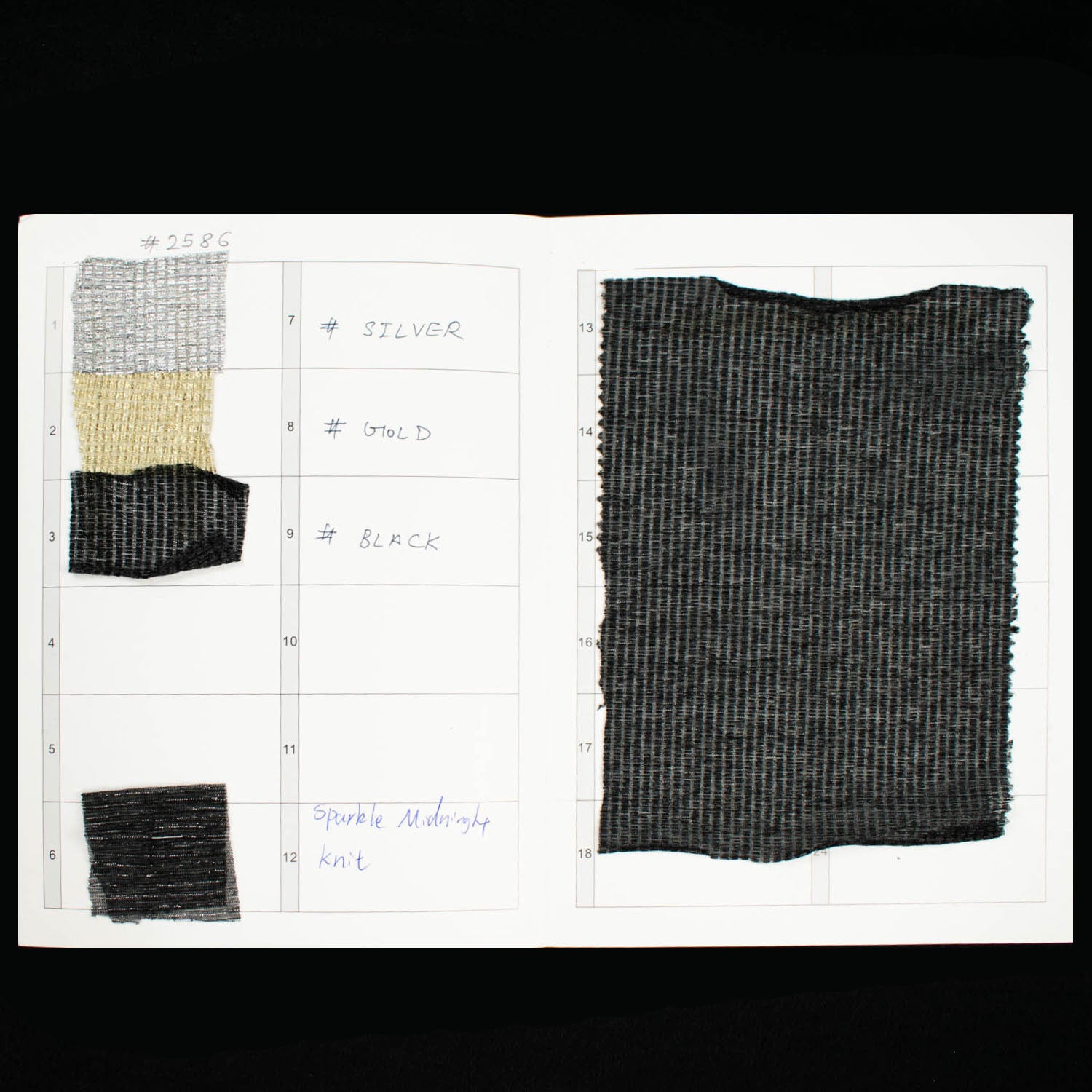 Glitter Foil Knit Sample Book