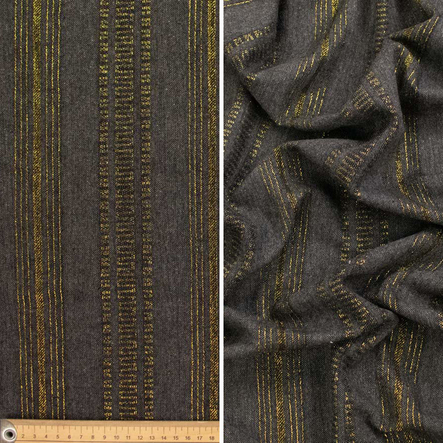 Glitter Metallic Embroidered Wool Suiting