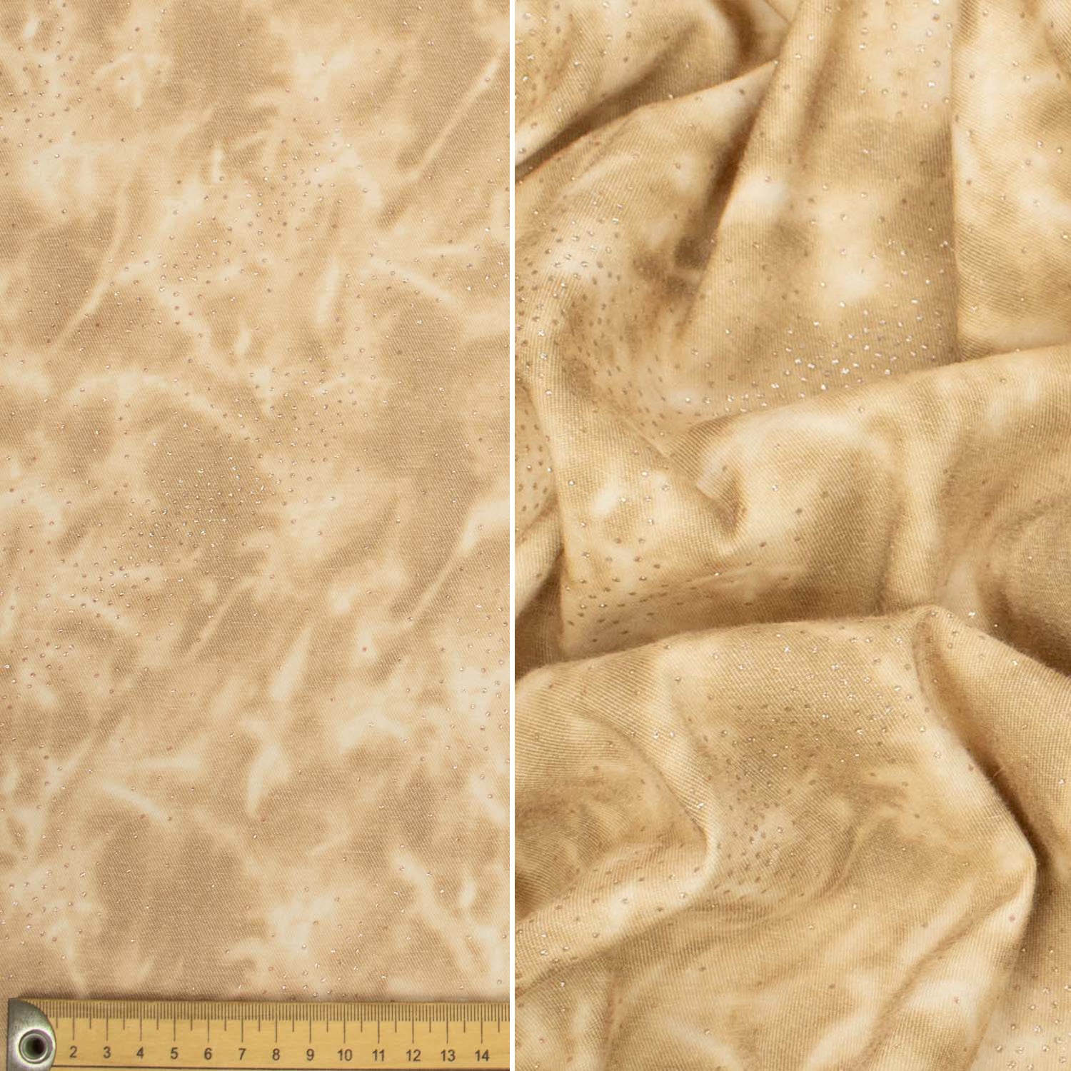 Glitter Printed Cotton Denim