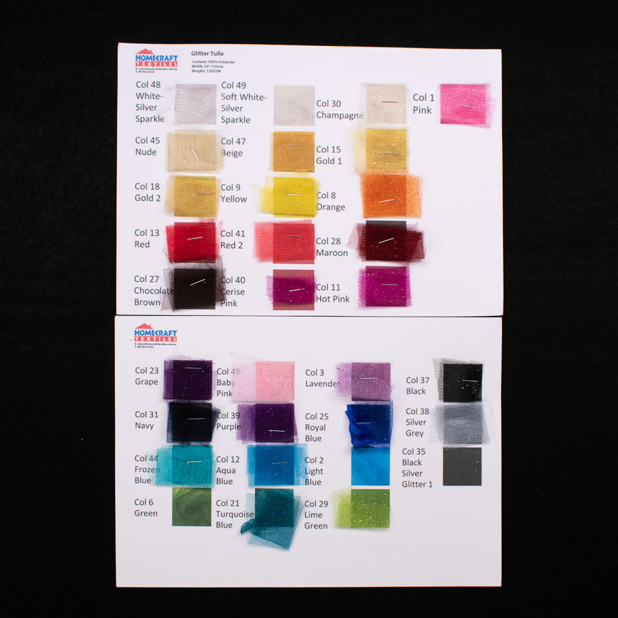 Glitter Tulle Sample Book