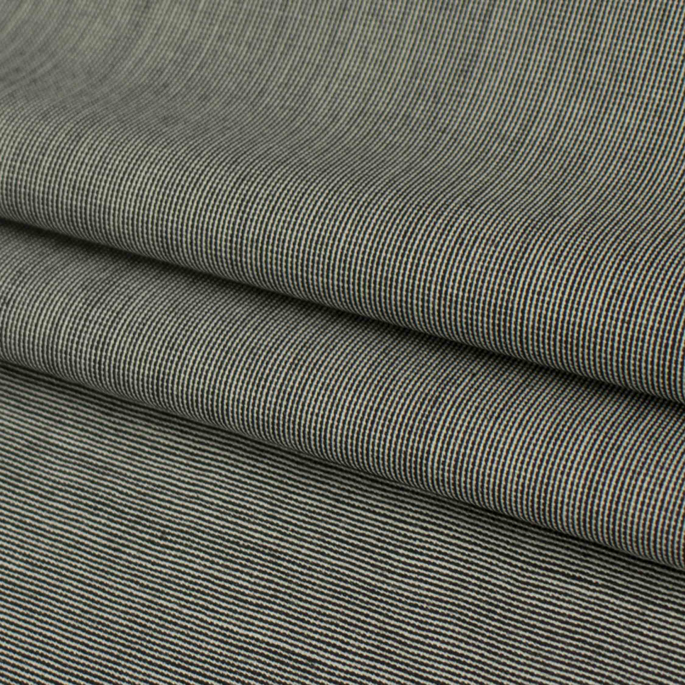 Japanese Nikkei Woven Light Suiting - Design-40567 Grey Micro Pinstripe