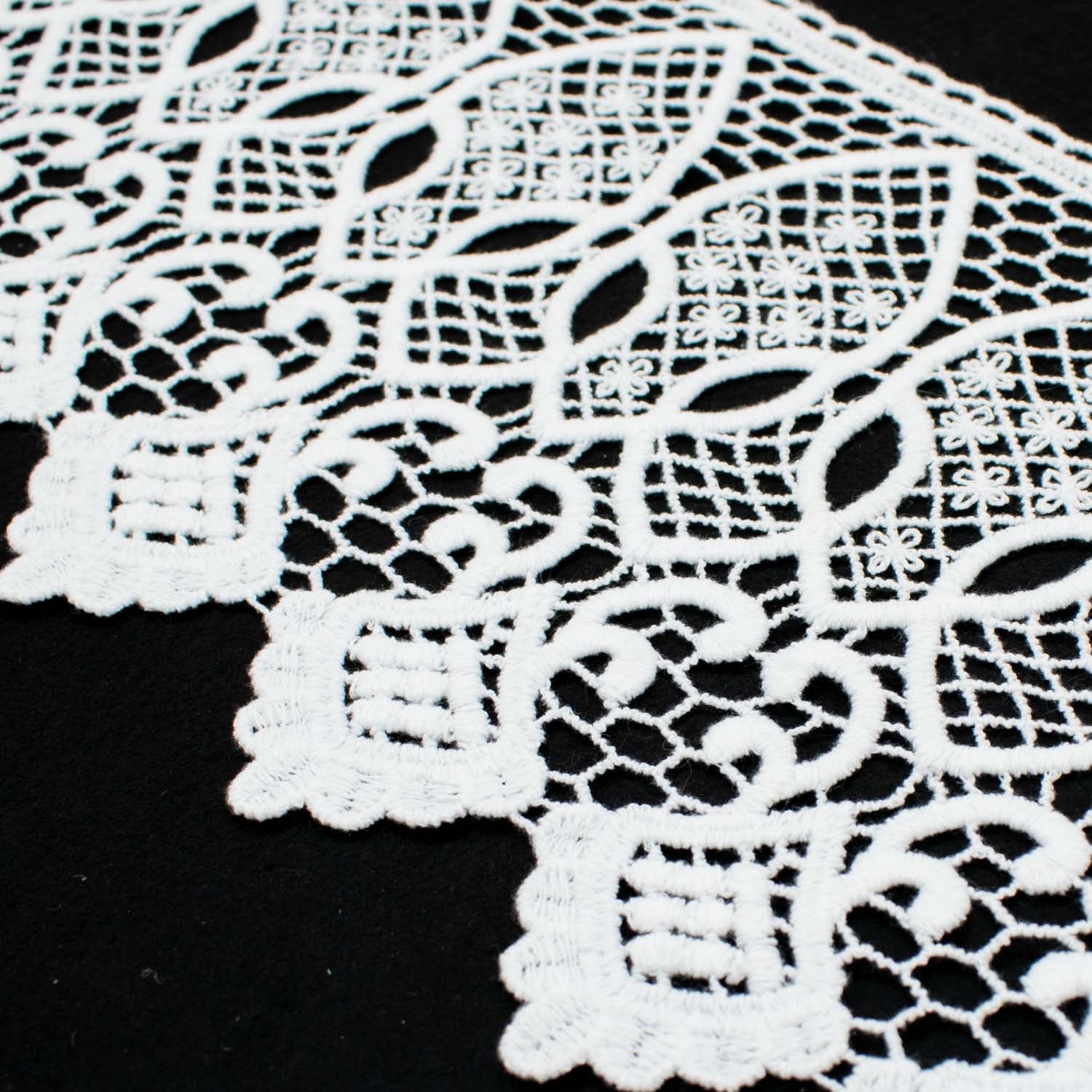 Guipure Macrame Lace Trim White 20cm