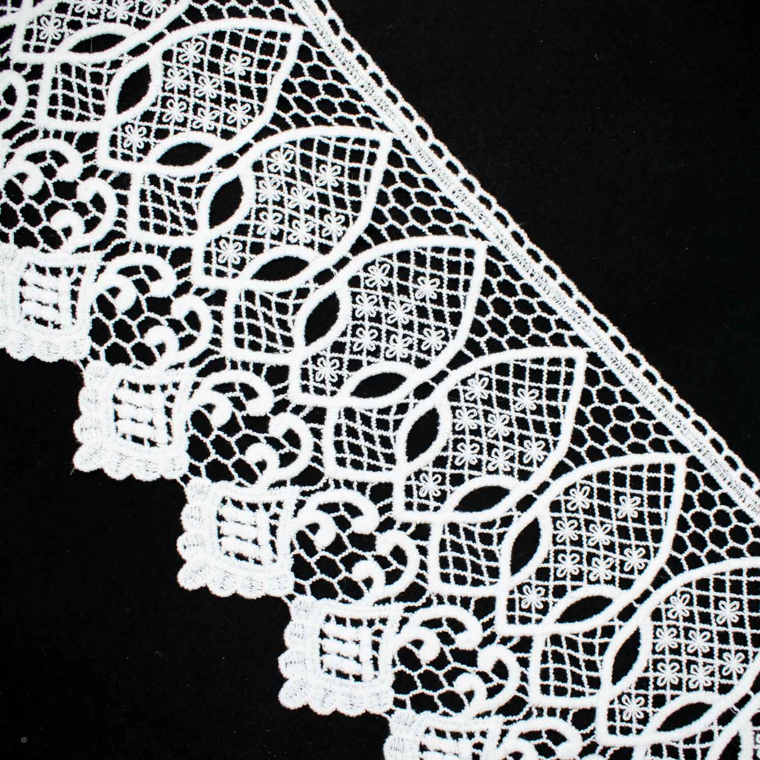 Guipure Macrame Lace Trim White 20cm