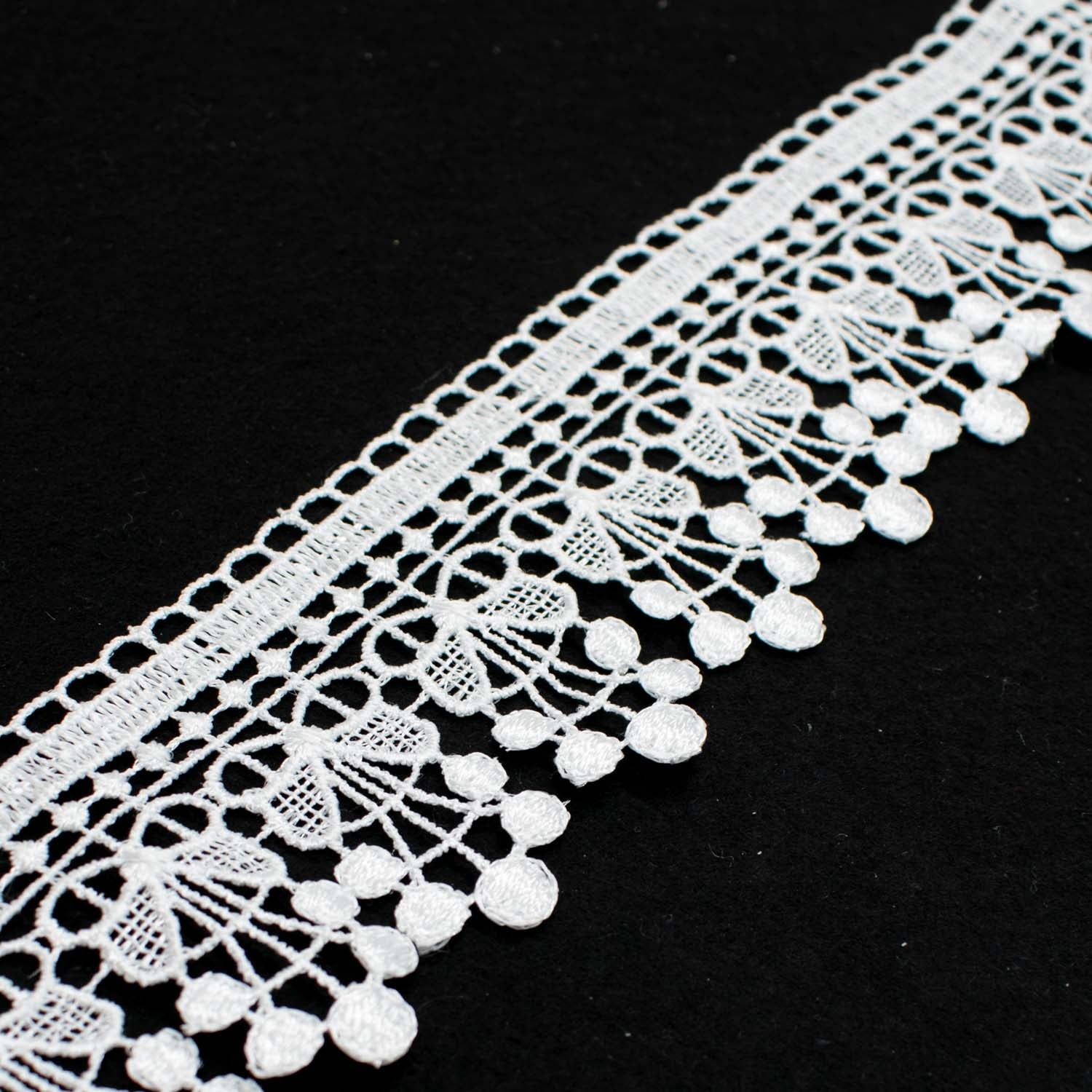 Guipure Macrame Lace Trim White 7cm