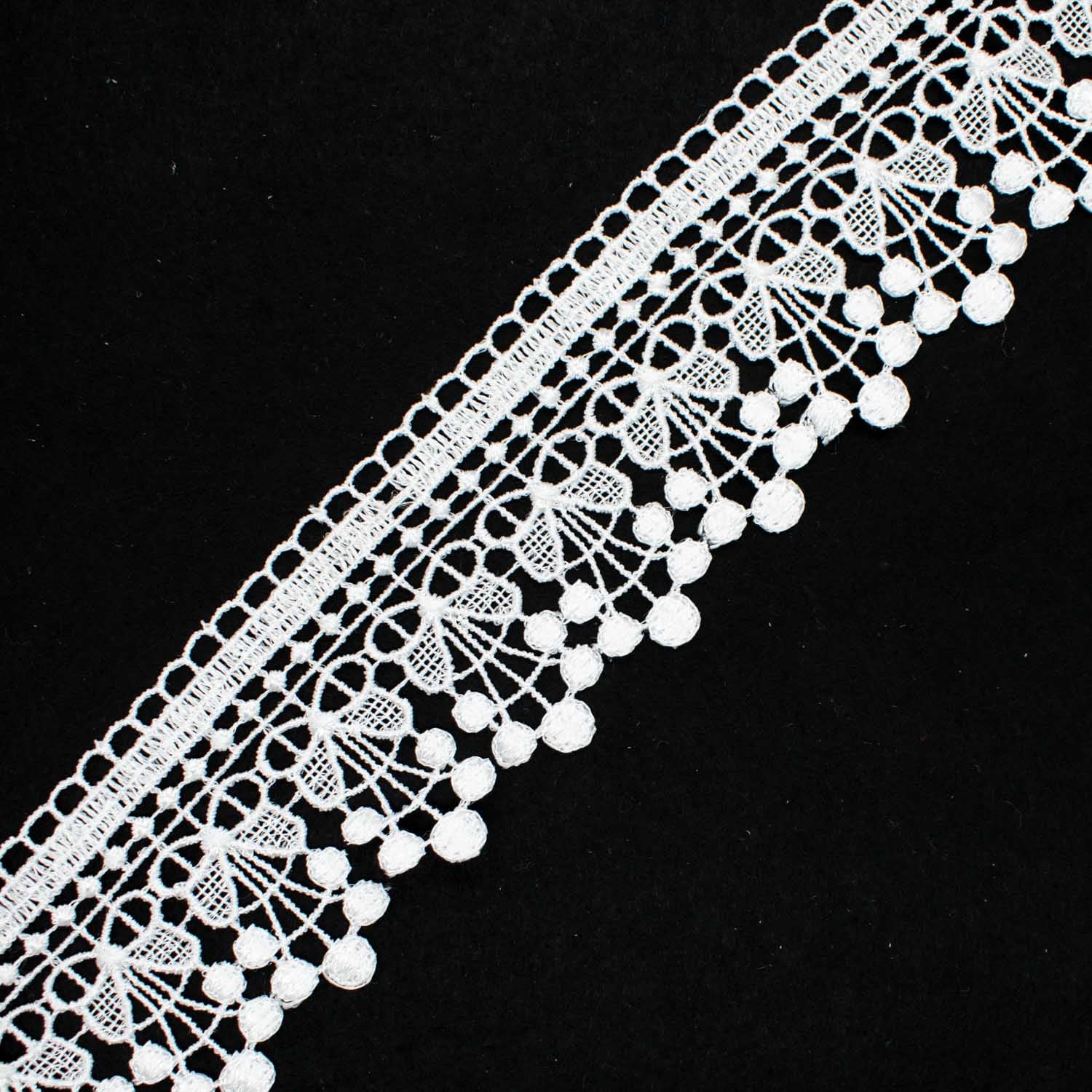 Guipure Macrame Lace Trim White 7cm