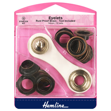 Hemline Eyelets Starter Set 14mm - Bronze