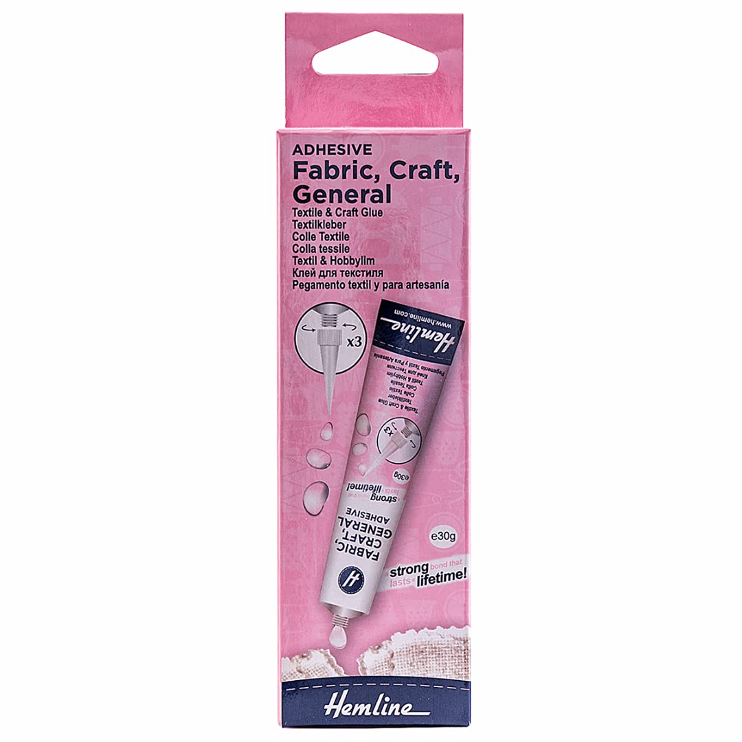 Hemline Fabric Craft & General Textile Adhesive Glue 30g