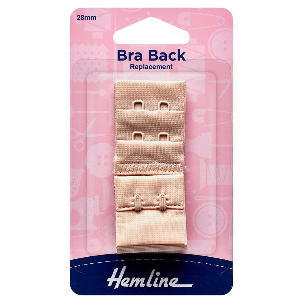Hemline Bra Back Replacement 28mm - Nude 2 Hook