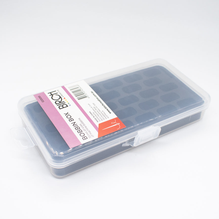 Birch Bobbin Box Black Foam 28 Slots