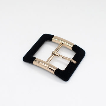 Gold & Black Velvet Square Buckle