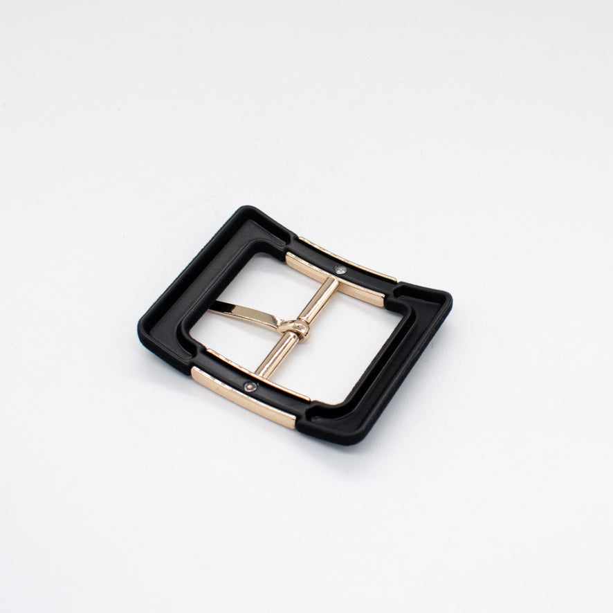 Gold & Black Velvet Square Buckle