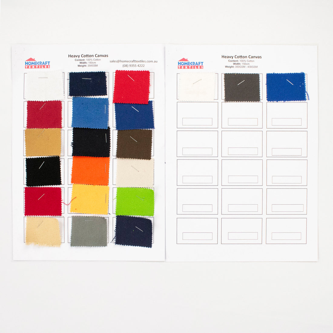 Heavy Cotton Canvas Sample Book